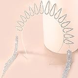 ♕Diadema Sun Goddess diseñada con alambre flexible, Con incrustaciones de pedrería, formando un halo celestial, especialmente brillante; diseño con borlas en ambos lados, especialmente distintivo, Con un maquillaje exquisito, ¡eres la estrella más brillante de la multitud!