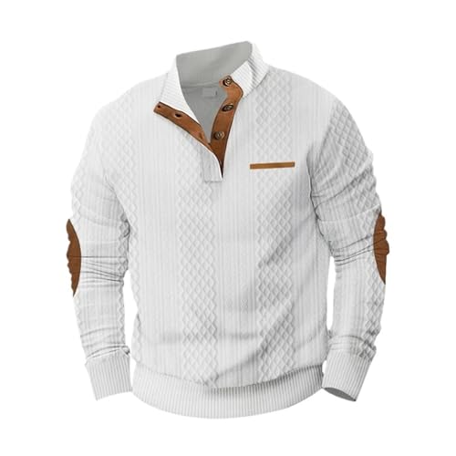 Spring and Autumn Men's Outdoor Standing Neck Long Sleeved Jacquard Knitted Pullover Sweater(Medium)