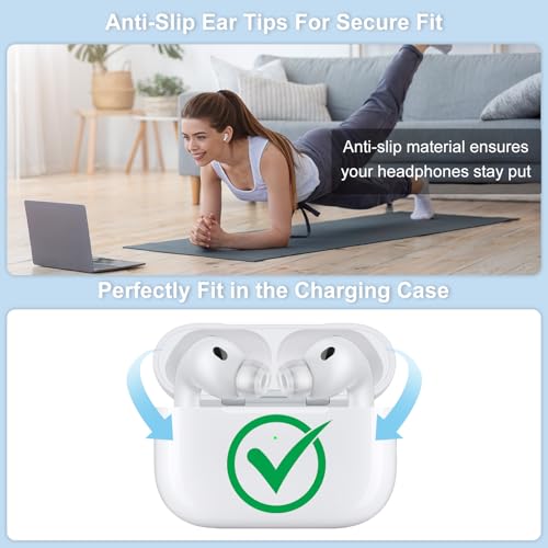 Image of Replacement Ear Tips Compatible with AirPods Pro 3 (2025), Superior Comfort, Enhanced Noise Cancellation, Secure Fit, Better Sound, Highly Durable (S /M /L, Clear)
