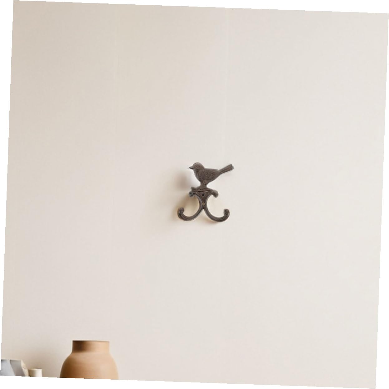 Ganci a Muro a Forma di Piccolo Volatile in Ferro 4 Pezzi, Stile Vintage