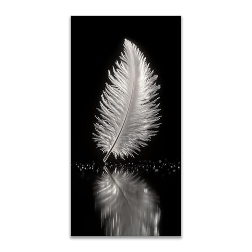 Tableau abstrait noir et minimaliste pour grand habillage mural de salon contemporain.