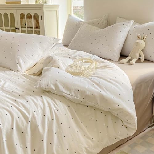 Image of Nayoroom Polka Dot Duvet Cover Full Girls Black and White Bedding Set