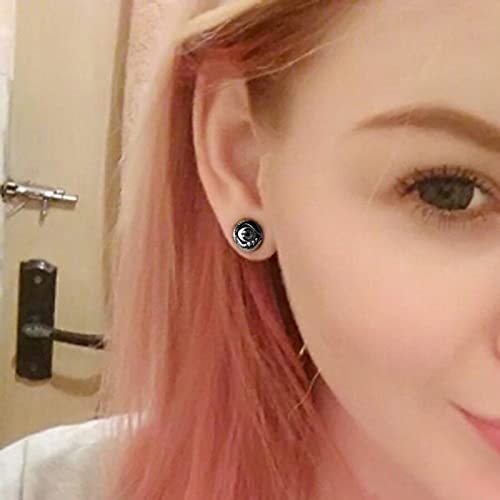 FLYUN 2PCS Eyeball Wood Gauges for Ears Size 2G-1'' 6-25mm Ear Gauge Plug Saddle Stretcher Expander Men Piercings Jewelry3