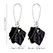 JIUIQL Boho Rose Petal Dangle Resin Earrings - Long Bohemian Drop Acrylic Tiered Flower Earrings - Statement Exaggerated Floral Tassel Earrings for Women (Black)