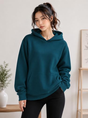 Image of Women's Oversized Hoodie Sweatshirt | Graphic Back Print Hooded Pullover | Long Sleeve Fleece Hoodie with Kangaroo Pocket | Casual Winter Wear