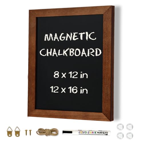 4 THOUGHT Small Chalk Board, 12" x 16" Magnetic Chalkboard for Wa...