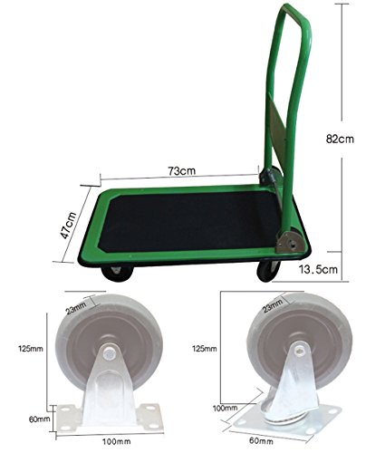 Carretilla plegable de acero con ruedas de PU para carga 150 kg miniatura 2