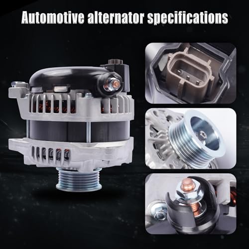 Alternator Compatible with 15 16 17 18 19 20 F-150 5.0L V8, Alternator Replacement 1042110080 1042110081 44000 42103 FL3T10300JA FL3Z10346G HL3710300FA HL3Z10346F, 240 Amp 6-Groove Pulley