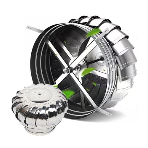 Ventilador de techo giratorio industrial para chimenea/cobertizo con salida de ventilación sin alimentación alimentada por el viento, cubiertas de ventilación para secadora incluidas