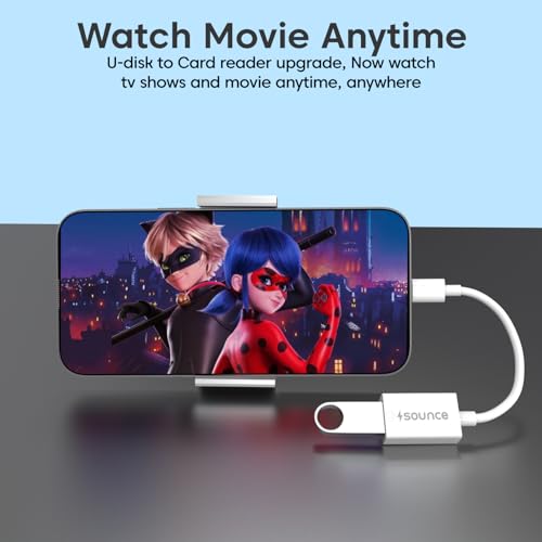 Image of Sounce Type-C to Lightning OTG Adapter - Universal Charging & Data Sync Converter, Female to Male Connector for Smartphones, Tablets & Accessories - White