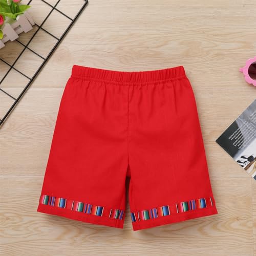 Image of ABEHIK Baby Boys Mexican Outfit Short Sleeve Embroidery Shirt Shorts Set Kids Traditional Fiesta Cinco De Mayo 2PCS Clothes