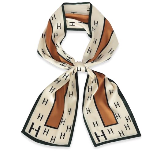 EXTREE Satin Scarf Mulberry Silk Printed Head Wrap Hair Band 7"" x 59"" A044