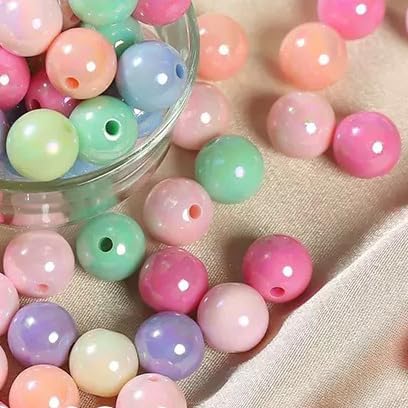 BetterJonny 14mm Assorted Color Acrylic Beads - 200 Pcs Round Rainbow Multicolor Beads for DIY Craft Jewelry Making - Image 6