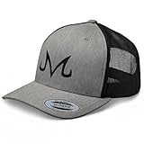 RIVEMUG Majin Buu Anime Trucker Hat Mid Crown Curved Bill Adjustable Cap Heather/Black
