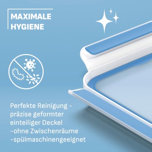 Emsa N10308 Clip & Close Color Edition 4-teiliges Frischhaltedosenset, 0,2/0,55/0,8/2,2 Liter, auslaufsicher, hygienisch, spülmaschinen… – Ansicht 4