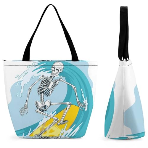 Sac à bandoulière femme crâne surfant grand format voyage