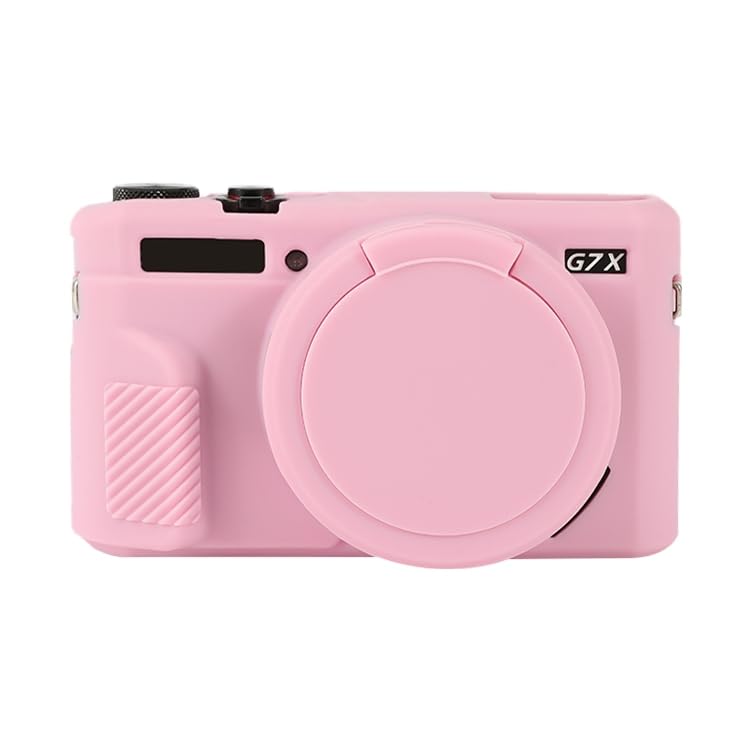 Havilah for Canon PowerShot G7 X Mark II / G7X2 Soft Silicone Protective Camera Case with Lens Cover(Pink)
