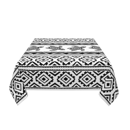 Nappe carrée ethnique en polyester imperméable 152x152 cm pour table de cuisine - 8
