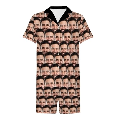 Personalized Couples Matching Pajamas Custom Face Funny Pajama Set for Women Men Customized Short Pajamas with Photo4