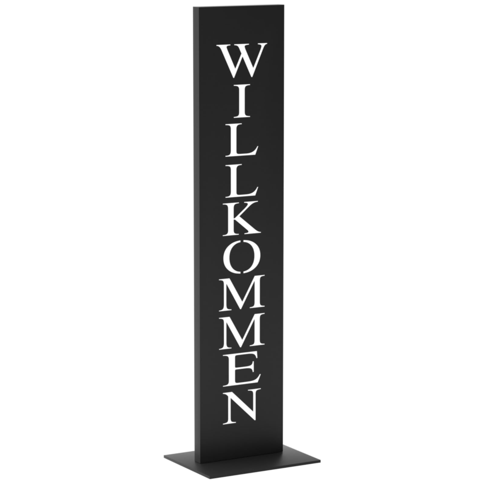 LOFTPLUS Rost Metall Willkommen-Schild for Garten-Deko - 71CM Handgefertigt Wetterfest Metallschild, Stilvolle Deko für Haustür, Garten, Terrasse, Hochzeit