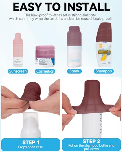 Paquet de 16 cache-bouteilles en silicone, essentiel de voyage pour femmes et hommes – Image 6