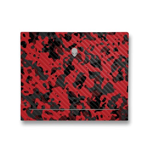Image of MightySkins Carbon Fiber Skin Compatible with Alienware X14 R2 (2023) Full Wrap Kit - Red Modern Camo | Protective, Durable Textured Carbon Fiber Finish | Easy to Apply | Made in The USA