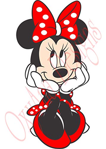 Minnie red Dress and red Bow Static Cling Decoration for Windows Mirrors Polished Metal Surfaces. (11