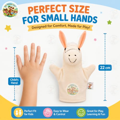 Image of Horse Hand Puppet for Kids | Soft Plush Animal Puppet | Educational Storytelling Toy | Interactive Role Play | Preschool Learning | Gift for Boys & Girls
