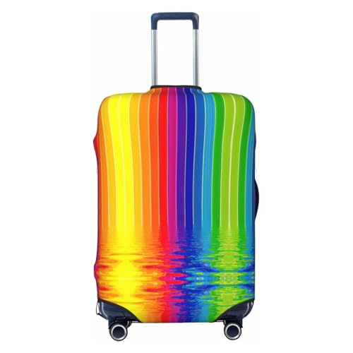 Rainbow Striped Print Luggage Suitcase Cover Protector Luggage Washable Covers With Concealed Zipper