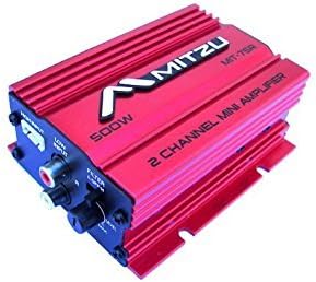 Mitzu Mit-75r 2 Channel 500 Watt Car and Motorcycle Audio Amplifier