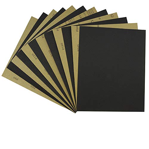 Sandpaper Sheets 9 x 11 Inch,Assorted 80/100/120/150/180/240 Coarse Grit,Silicon Carbide Abrasive Wet Dry Sand Paper for Wood Furniture Finishing,Metal Sanding,24PCS Sandpaper Sheets 9 x 11 Inch,Assorted 80/100/120/150/180/240 Coarse Grit,Silicon Carbide Abrasive Wet Dry Sand Paper for Wood Furniture Finishing,Metal Sanding,24PCS