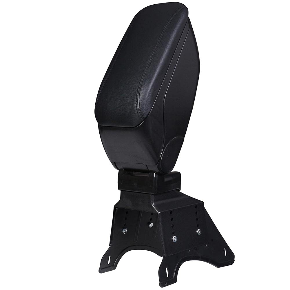 Bakaji Bracciolo Auto Universale Poggia braccio Centrale Regolabile in Eco Pelle Similpelle con Scomparto Portaoggetti Apribile Integrato Poggiagomiti Macchina basculante 37 x 25 x 13 cm Nero