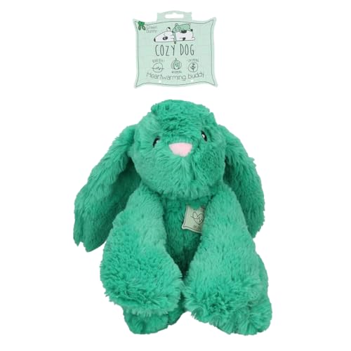 Cozy Dog Bunny Kuscheltier Hund - Kuscheltier mit Herzschlag - Plüschtier Hund - reduziert Trennungsangst - speziell für Welpen - Grün