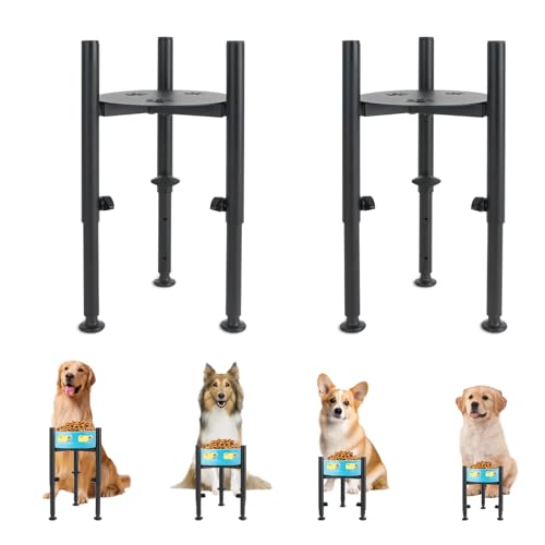 QUMENEY 1 pezzo supporto per ciotola di cane con stampa di zampa 4 altezza regolabile 15-25 cm larghezza ciotole per cani singoli supporto per ciotola di cane con etichetta di nome per animali