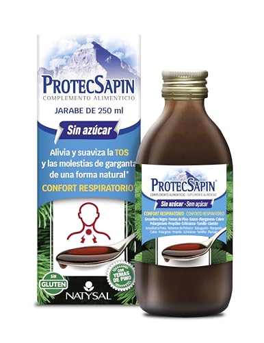 Natysal - PROTECSAPIN SIN AZUCAR 250 ML - Jarabe Natural para Tos y Garganta | Con Pelargonium y Propóleo