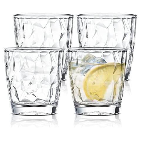Qulable Reusable Plastic Tumblers Set of 4 Cover