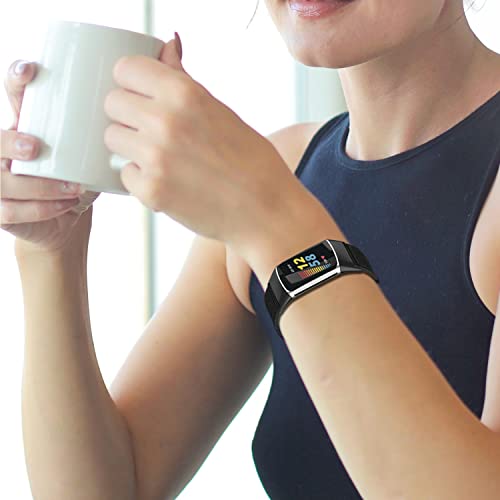 Correa de nylon tejida compatible con Fitbit Charge 6/5 miniatura 6