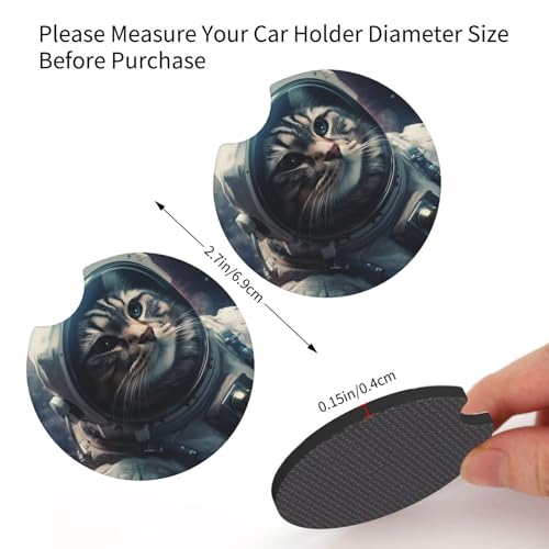Posavasos para auto universal 2 piezas de neopreno negro miniatura 2