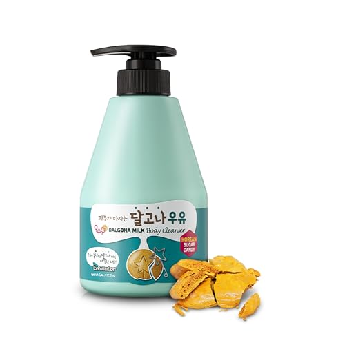 Image of Kwailnara Dalgona Sugar Cookie Milk Body Wash (19.75 Fl Oz) - Korean Body Cleanser for Exfoliated & Refreshed Skin | Milk Protein, Royal Jelly & Black Sugar | Paraben-Free with Gentle Bubbles