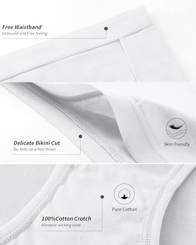 Image of Eiggam Women's Cotton Bikini Panties,High-Cut Full Coverage Stretch Cool Underwear for Women