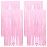 EXQUIMEUBLE フリンジカーテン 4枚セット ホイルフリンジ背景 パーティーデコレーション 誕生日 独身パーティー用 写真撮影小道具