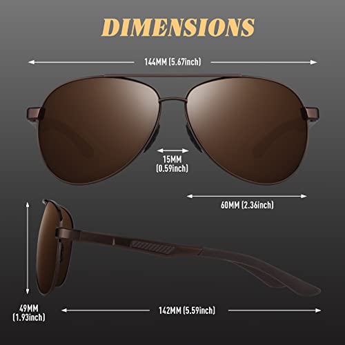 Image of CGID GA61 Premium Al-Mg Alloy Pilot Polarized Sunglasses UV400, Full Mirrored Spring Hinges Sun Glasses for Men Women Shades