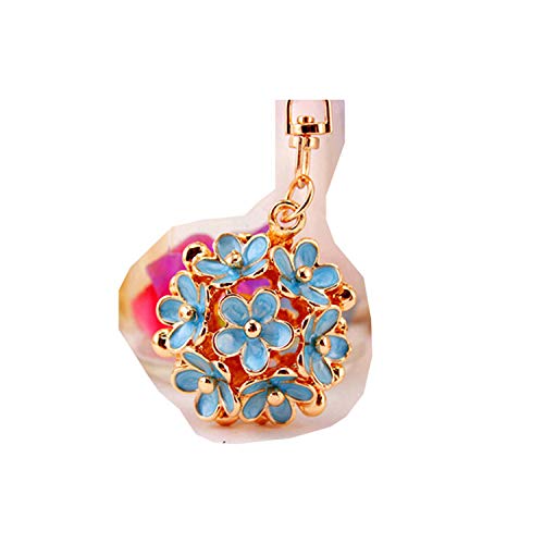 SPHTOEO Little Daisy Flowers Car Key Chain Keyring Fashion Trinket Souvenir Christmas Gift Bag Key Holder Decorations (Blue)