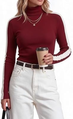 Zeagoo Womens Turtleneck Sweater Long Sleeve Tops Basic Fall Clothes