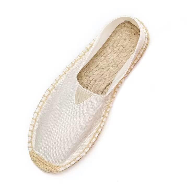 Image of Mintzice Men's Solid Comfortable Slip on Canvas Espadrilles Flat Beige 8.5 US