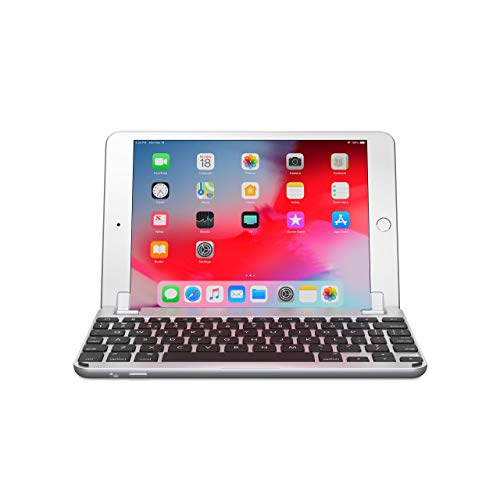 Brydge 7.9 Keyboard compatible with iPad Mini (2019) and iPad Mini 4. Backlit, Aluminum, Wireless, Rotating Hinges, 180 Degree Viewing. (Silver)