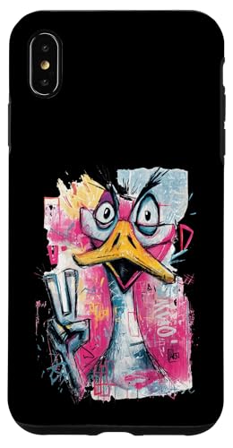 Funny Goose Peace �O���t�B�e�B �|�b�v �L�����N�^�[ �O���t�B�b�N �t�F�C�X�T�C�� �X�}�z�P�[�X iPhone XS Max �p