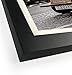 Art Emotion 20x24 Black Solid Wood Handmade Finishing seamless surface Picture Frame | Real Tempered Glass | Matted to 16x20 | Fits 20x24 Poster or 16x20 Photo | Wall Mounting Hardware Included