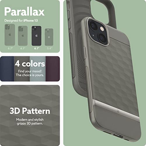 Image of CASEOLOGY by Spigen Parallax Back Cover Case Compatible for iPhone 13 (TPU and PC /Poly Carbonate | Ash Gray)