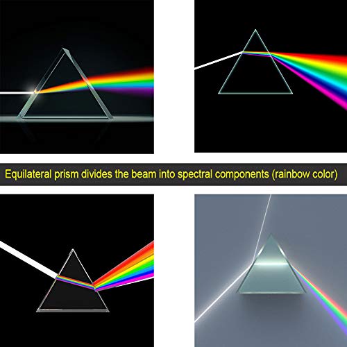 IFOLAINA Prism 6” inch Light Optical Glass Crystal Triangular Prism for Science Physics Teaching Photo Photography Crystal Equilateral Fractal Spectrum Prism - Thumbnail 6